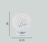 Immagine aggiuntiva di Lampada da tavolo a sfera 25cm cristalli incastonati in maglia metallica  423