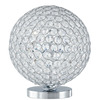 Lampada da tavolo a sfera 25cm cristalli incastonati in maglia metallica 42308 LUCI CRISTALLI
