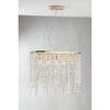 Lampadario 5 luci oro lucido con gocce di cristallo 40234 LUCI CRISTALLI