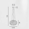 Immagine aggiuntiva di Lampadario a sospensione cristalli applicati 45cm 5 luci E27  42322