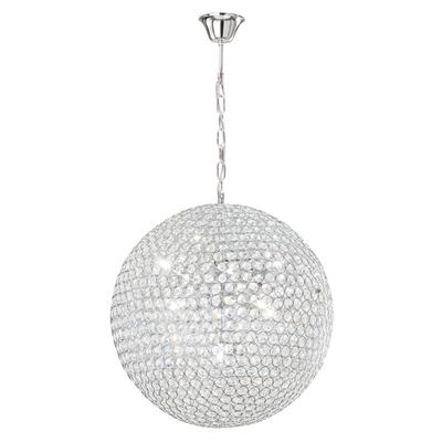 Lampadario grande effetto scenico 50cm a sfera con cristalli incastonati in maglia metallica  42312
