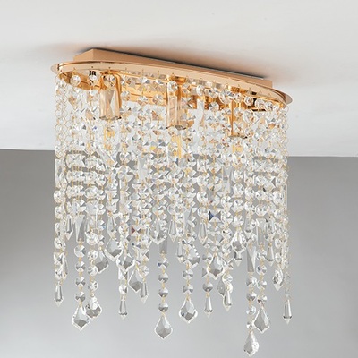 Plafoniera classica moderna oro e pendagli cristallo 3 luci 40233 LUCI CRISTALLI