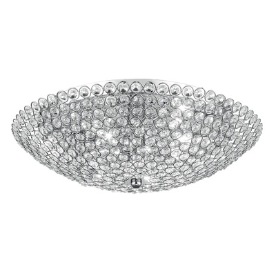 Plafoniera grande rotonda cristalli incastonati in maglia metallica 42310 LUCI CRISTALLI