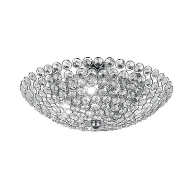 Plafoniera rotonda con cristalli incastonati in maglia metallica 42309 LUCI CRISTALLI