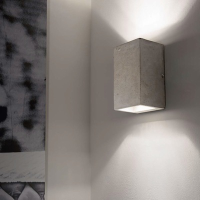 Applique in cemento rettangolare alta 19cm fascio di luce sopra e sotto KOOL AP2 IDEAL LUX