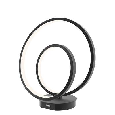 Lampada comodino nera led design nodo gentile cerchi  42538
