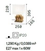 Particolare di Lampada originale con base di legnetti naturali e paralume bianco SNELL TL1 SMALL IDE