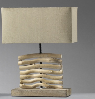 Lampada da tavolo decorazioni legno naturali media h.38cm 41213 LUCI LEGNO
