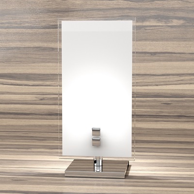 Lampada da tavolo moderna base cromata vetro lucido 13x10 alta 26cm 1122/P BRICK TOP LIGHT