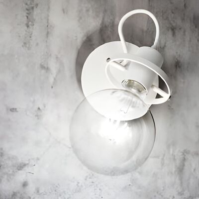 Applique E27 lampadina a vista bianca ambienti minimal RADIO AP1 BIANCO IDEAL LUX