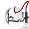 Particolare di Applique a parete essenziale e dinamica con lampadina E27 a vista RADIO AP1 CROMO IDE