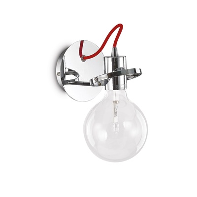 Applique a parete essenziale e dinamica con lampadina E27 a vista RADIO AP1 CROMO IDEAL LUX