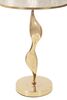 Particolare di Lampada grande oro con base sinuosa e paralume screziato  42551