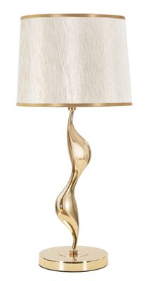 Lampada grande oro con base sinuosa e paralume screziato  42551