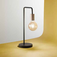 Lampada da tavolo stile industrial-minimal nera lampadina a vista 6607N PERENZ