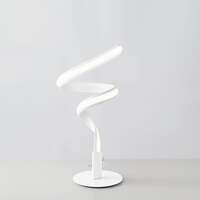 Lampada bianca LED comodino o tavolo design intreccio alta 49cm  42547