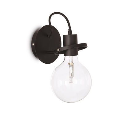 Applique con lampadina a vista E27 Globo D125 punto luce di carattere per spazi moderni RADIO AP1 NE