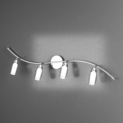 Plafoniera moderna soffitto o parete cromata con 4 faretti orientabili in vetro  41523