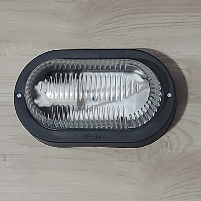 Plafoniera applique ovale profilo nero acrilico vetro trasparente  43800