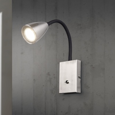 Lampada parete orientabile con cavo e interruttore incorporato nichel 41335 LUCI MODERNE