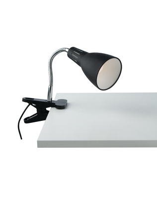 Lampada a pinza nera braccio flessibile 39755 LUCI MODERNE