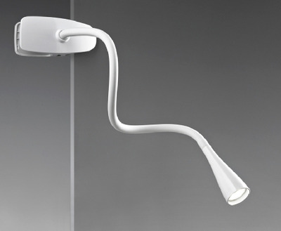 Lampada LED a pinza braccetto flessibile bianco lungo 63cm 5913B PERENZ