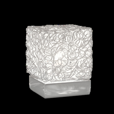Abatjour 12x12cm di forma cubica in maglia metallica QUADRO TL1 IDEAL LUX