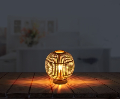 Lampada da tavolo diametro 30cm bamboo sfera grande 15368T GLOBO LIGHTING