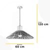Lampadario natura con cappello in rafia DA 60cm e particolari in legno 43651 RAFIA LUCI MODERNE Foto 6