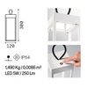 Misure Lanterna da esterno LED ricaricabile portatile quadra
