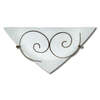 Applique triangolare rustica vetro con decoro metallo spirale ruggine 42279 LUCI CLASSICHE