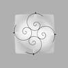 Immagine aggiuntiva di Plafoniera rustica vetro bianco decoro metallo spirale ruggine 40cm  42278