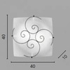 Particolare di Plafoniera rustica vetro bianco decoro metallo spirale ruggine 40cm  42278