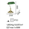 Misure lampada LAWYER ministeriale vintage