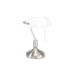 Immagine aggiuntiva di Lampada scrivania old style ministeriale vetro bianco base nickel  43696