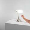 Ulteriore dettaglio di Lampada scrivania old style ministeriale vetro bianco base nickel  43696