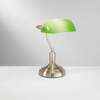 Lampada scrivania stile banchiere inglese vetro verde base bronzo 43697 LUCI