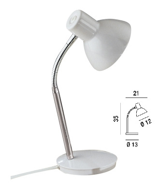 Lampada scrivania metallo bianco orientabile 4030B PERENZ