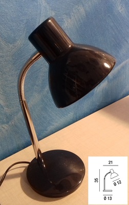 Lampada da tavolo in metallo nero orientabile 4030N PERENZ