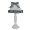 Lampada tavolo shabby paralume rouche grigia 34cm  42323