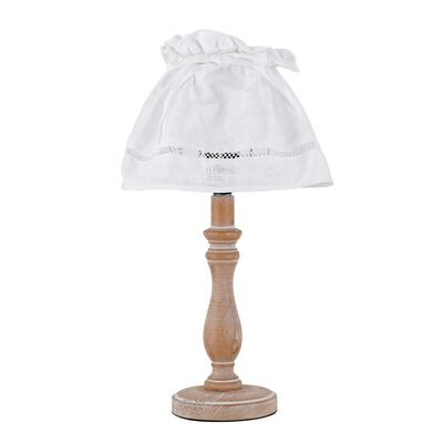 Lampada tavolo shabby con fiocco e ricami 34cm  42325