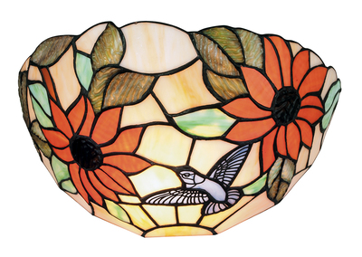 Applique tiffany decoro fiori arancio 39677 LUCI TIFFANY