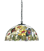Particolare di Lampadario a sospensione Tiffany decoro fiori colorati 45cm 1xE27  43963