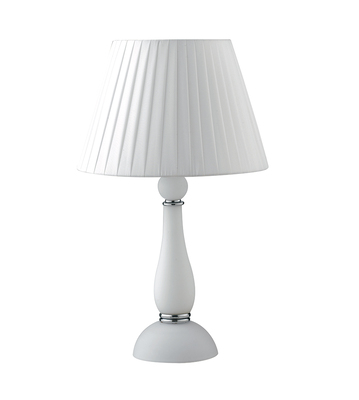 Lampadata tavolo grande abat jour vetro soffiato bianco alta 54cm d.32 42780 LUCI