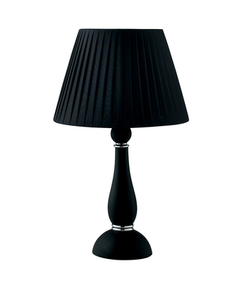 Lampada grande nera pliss&egrave; vetro soffiato diametro 32cm alta 54cm 42781 LUCI