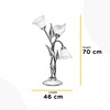 Misure Lampada da tavolo 3 luci classica decoro foglie vetro calla sfumato ambra