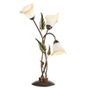 Lampada da tavolo 3 luci classica decoro foglie vetro calla sfumato ambra CALLA AMBRA L3