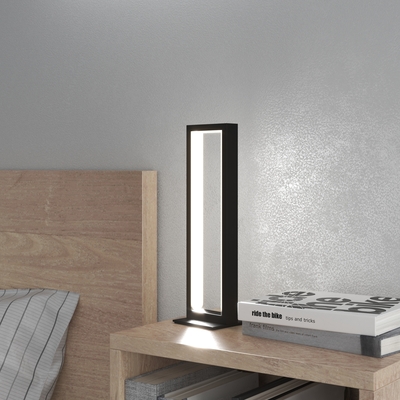 Abatjour o lampada tavolo comodino nera design pulito led 1162/P-NE e 1182/P-NE FOUR SQUARES DNA TOP