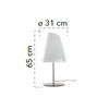 Immagine aggiuntiva di Lampada da tavolo grande cromata vetro bianco trapezio 31x65cm  41951