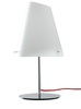 Lampada da tavolo grande cromata vetro bianco trapezio 31x65cm 41951 LUCI MODERNE